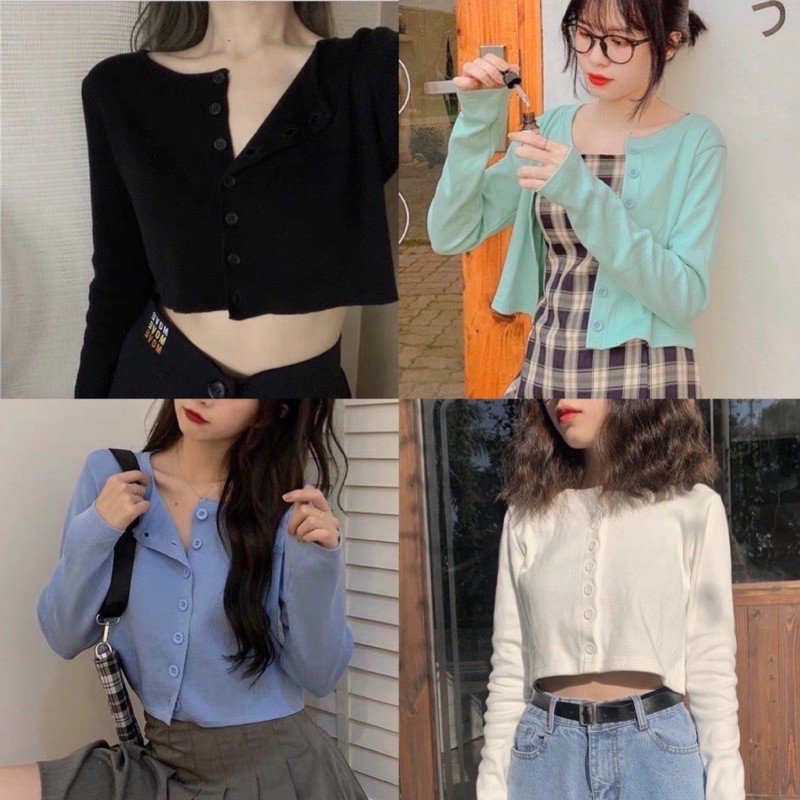 ÁO CROPTOP YAN TAY DÀI FORM RỘNG