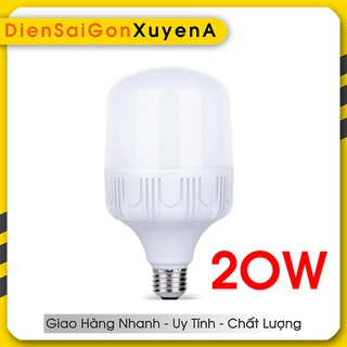 COMBO 10 bóng đèn led trụ 20W siêu sáng Đuôi E27 Ánh sáng trắng tiết kiệm điện