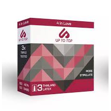 CONDOM - Bao cao su Gân Gai Kéo dài thời gian UP TO TOP 4 in Love (Hộp 3 cái)