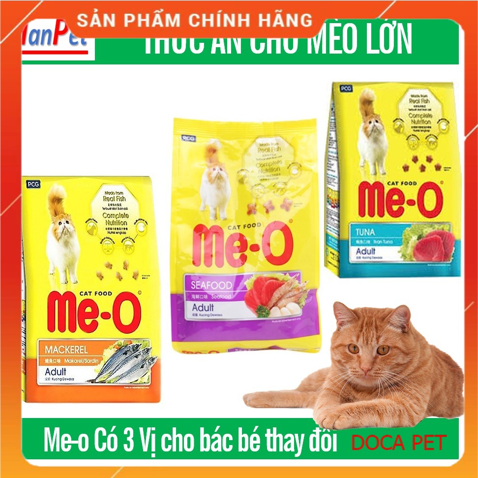 ME-O 350gr - Thức ăn viên cho mèo lớn (3 vị) Me-o cá ngừ Meo Cá thu và Me-0 Hải sản