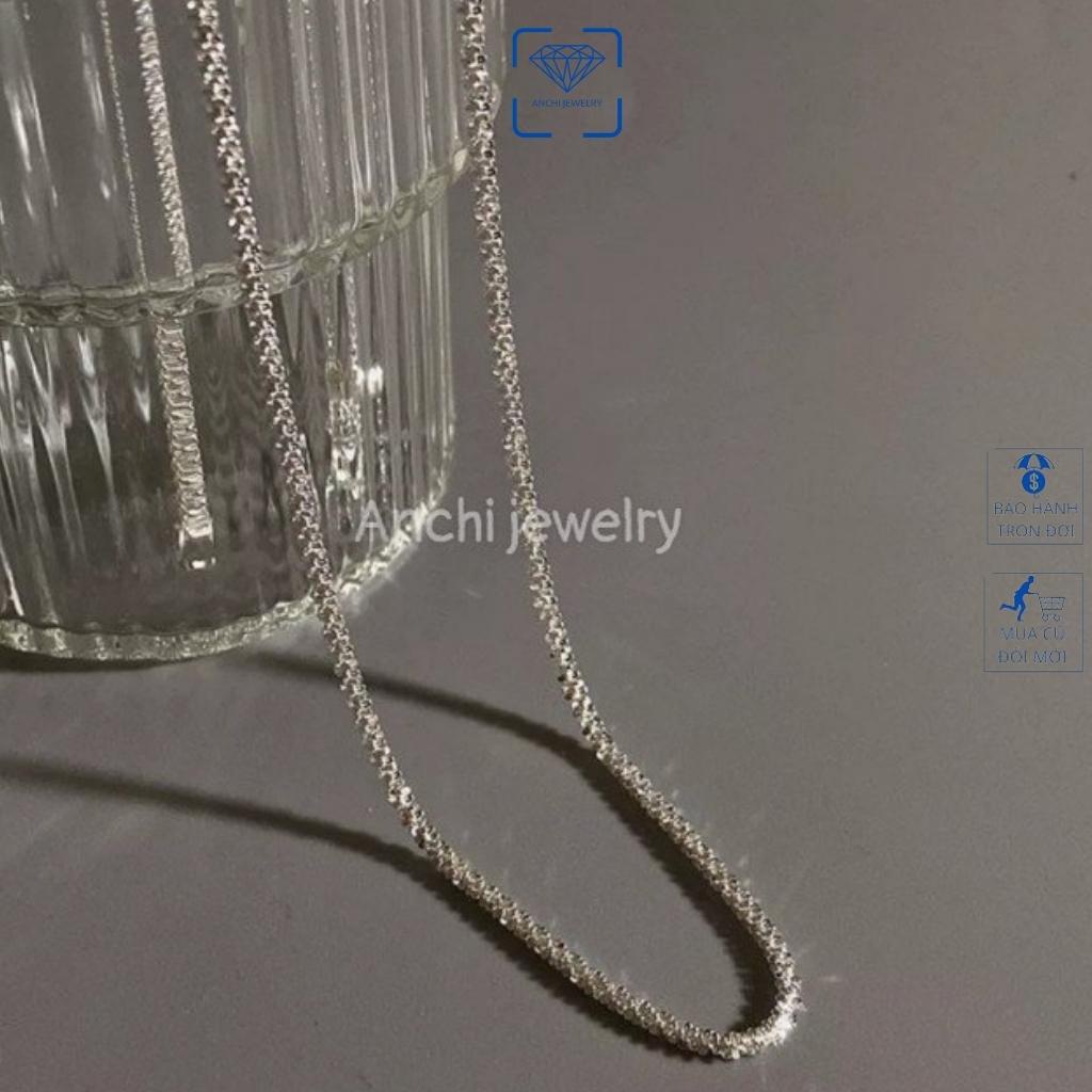 Dây chuyền xù trơn không mặt, chuẩn bạc 925 cao cấp sáng đẹp - Anchi jewelry