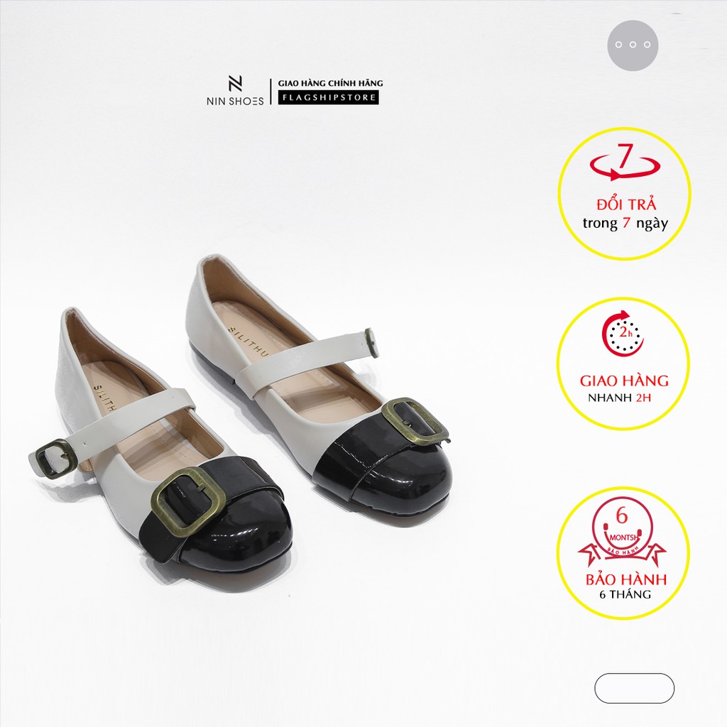 Giày búp bê nữ Nin shoes - Giày búp bê nữ mary jane thời trang mũi tròn quai ngang 2 màu siêu xinh | BigBuy360 - bigbuy360.vn