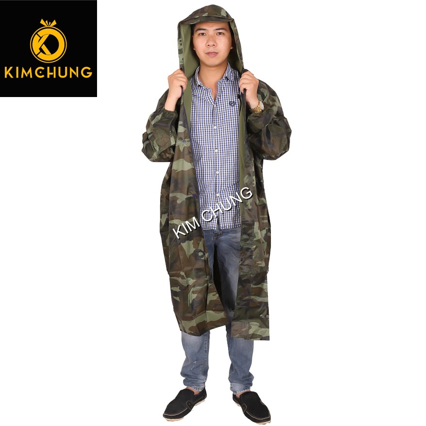 (SIZE LỚN 1m65 trở lên mặc vừa) Áo mưa có dây kéo và nút gài tiện dụng, vải dù cao cấp