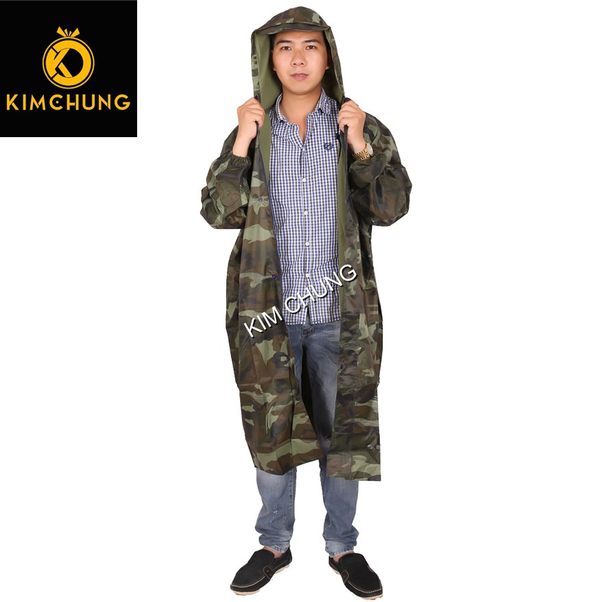 Áo mưa nam vải dù cao cấp, áo mưa đi xe máy siêu bền (2 size 2XL, 3XL từ 1m5-1m75)(Có dây kéo và nút gài)