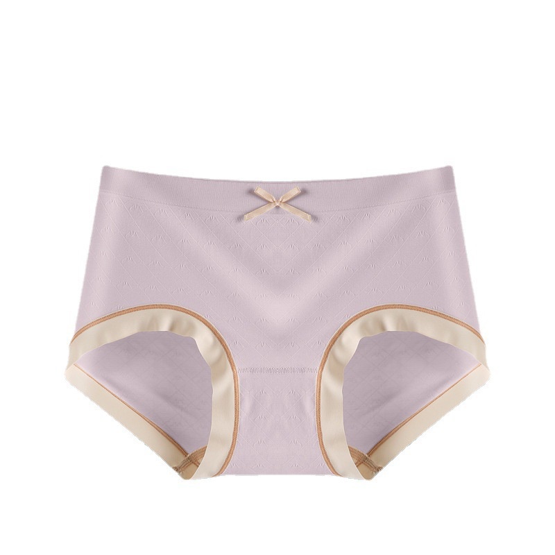Quần Lót nữ Cotton Polylactic Acid Mỏng Liền Mạch Đáy Cotton Không Đường May Kháng Khuẩn Thắt Nơ Eo Giữa Eo Cho Nữ Comfor