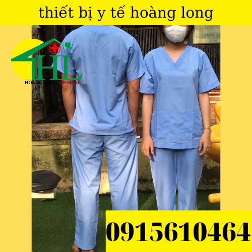Bộ Scrubs Bác Sĩ, quần áo phòng mổ, đồng phục phẫu thuật, đồng phục spa hàng phổ thông xanh dương