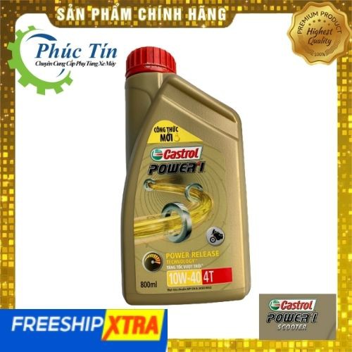 Nhớt xe số 0.8L Castrol Power1 4T 10w40 - nhớt xe máy dùng cho xe số