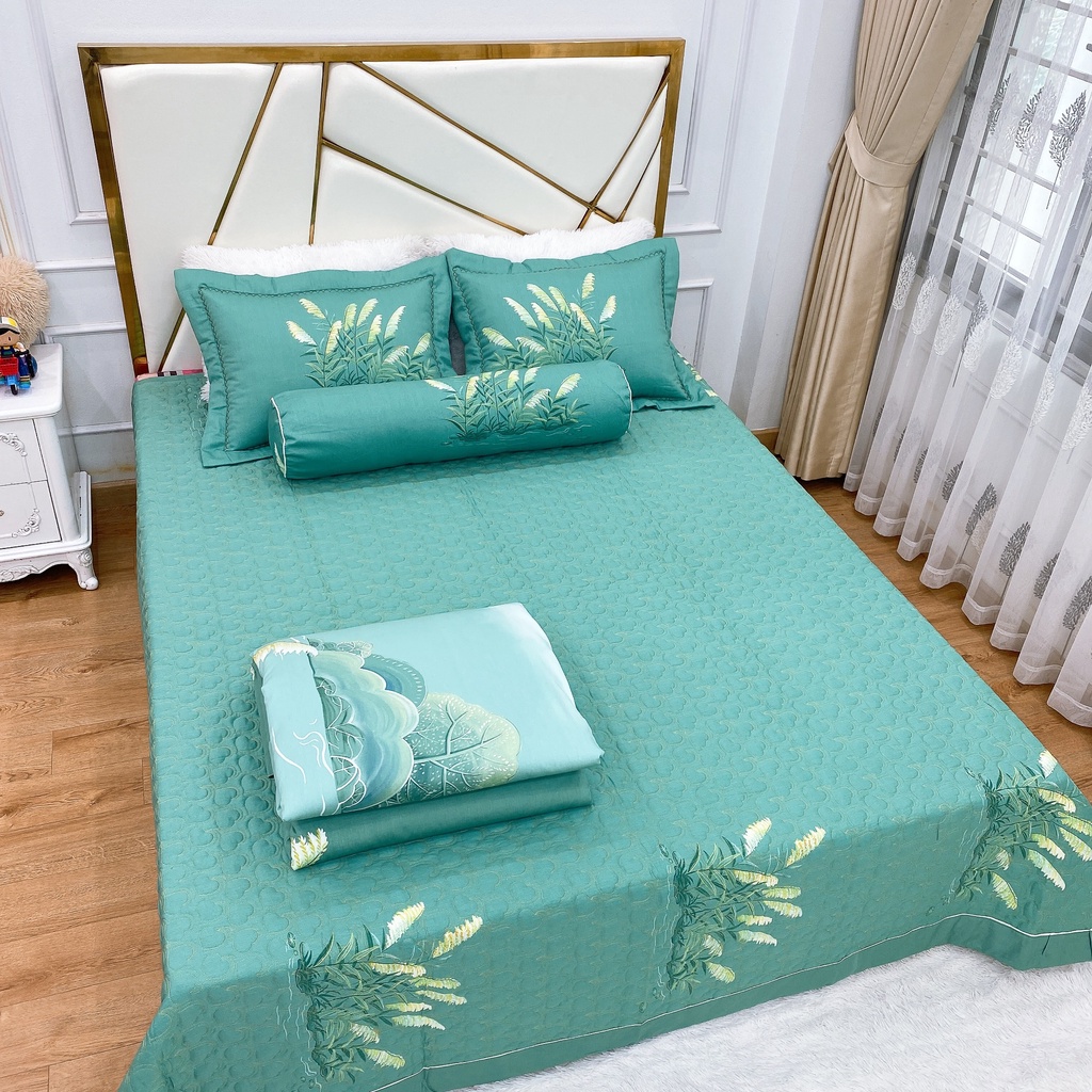 Chăn Ga Cotton Hàn Quốc , Chăn Hè Khách Sạn Sét 5 Món Đủ Size