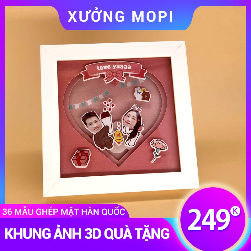 KHUNG ẢNH 3D QUÀ TẶNG - 36 MẪU GHÉP MẶT HÀN QUỐC- XƯỞNG MOPI