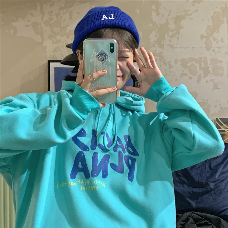 Áo Hoodies Tay Dài In Họa Tiết Chữ Phong Cách Ulzzang Hàn Quốc