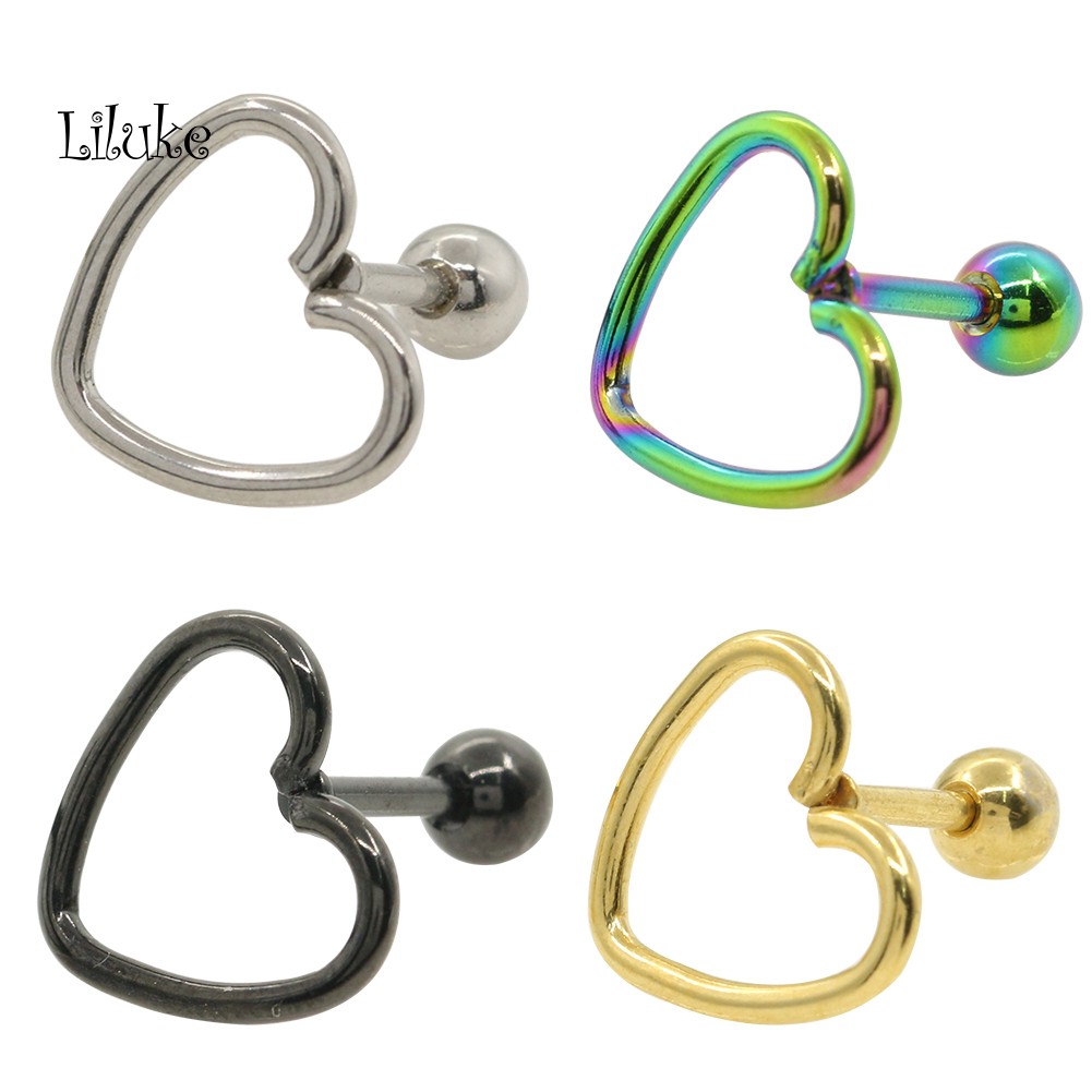 Đôi Khuyên Tai HìNh TráI Tim BằNg ThéP Không Gỉ ThờI Trang Cho Nữ