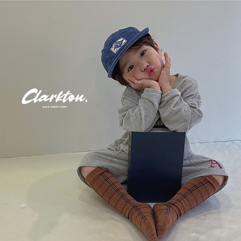 Set 4 đôi vớ KOKOROCARE MSW-28 cotton dài đến đầu gối in hình gấu mocha thời trang mùa thu 2022 dành cho bé 3-8 tuổi