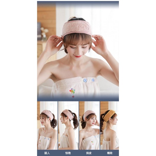 Băng Đô Thể Thao/Trang Điểm Bằng Vải Lông Cừu San Hô Khóa Dán Cho Nữ