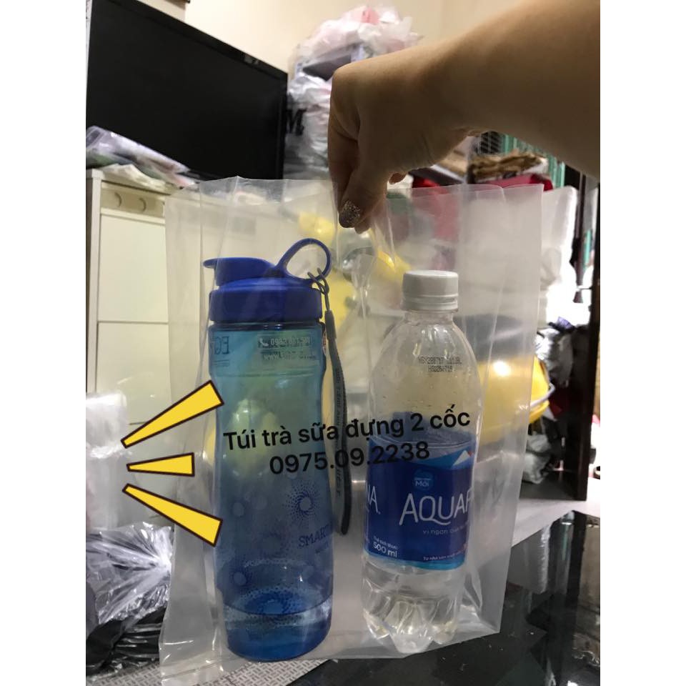 Túi trà sữa 2 cốc hàng loại 1 dai, mềm