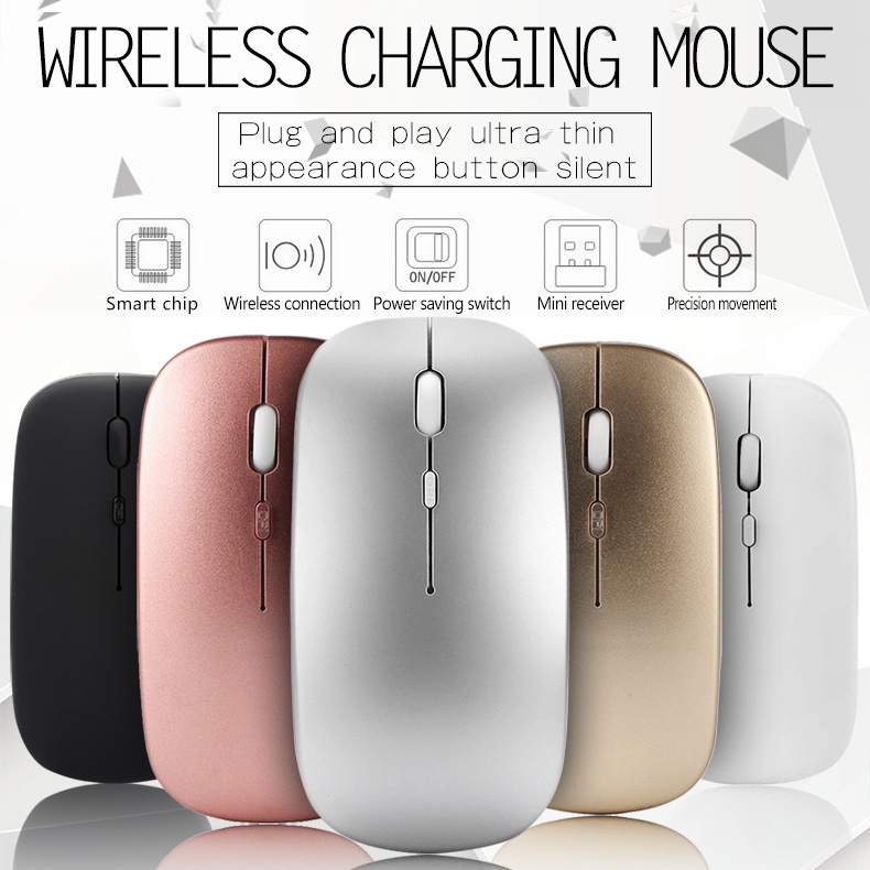 Chuột Quang Không Dây 2.4GHz Bluetooth 5.1 800-1600DPI Có Đèn LED Nền Dùng Để Chơi Game