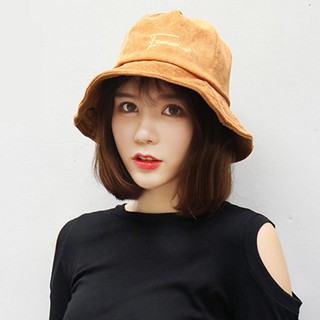 Nón bucket NATURE Vành rộng Sọc nhung CUTE