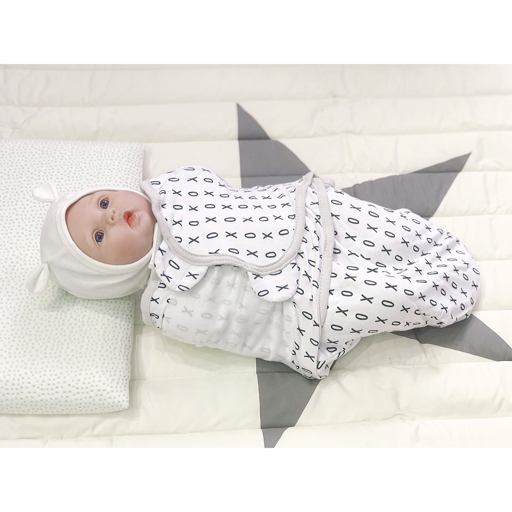 Chăn quấn bé sơ sinh hình kén mùa hè Swaddle Me, Ủ kén Cotton, chăn quấn bé