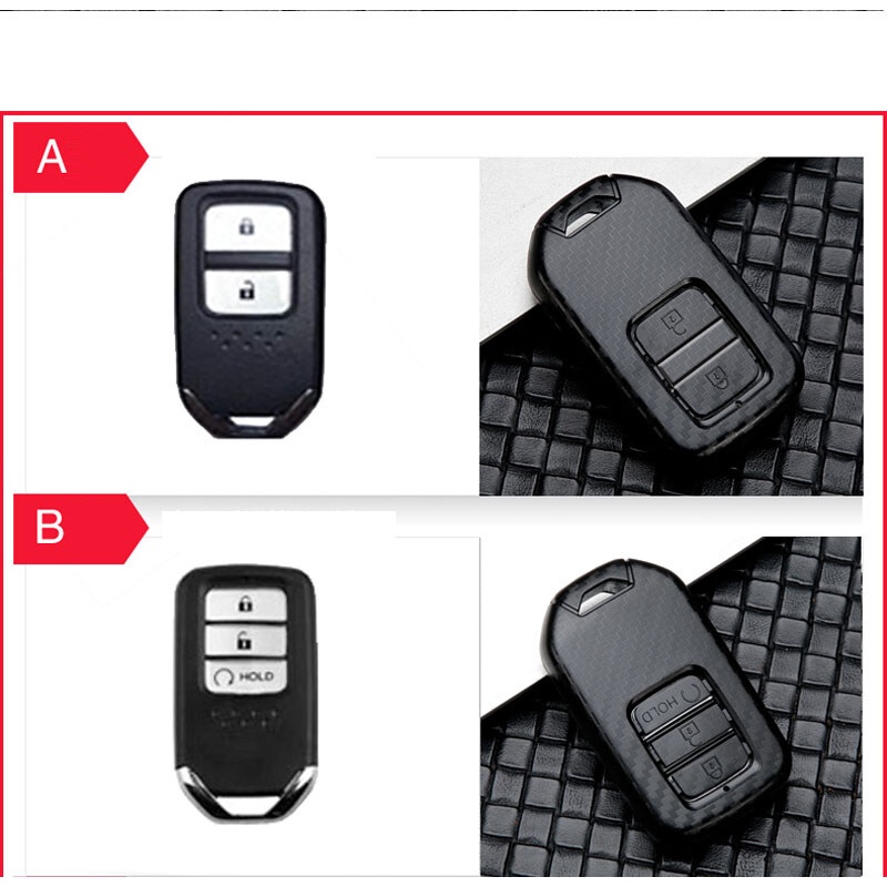 Ốp Bảo Vệ Chìa Khóa Xe Hơi Bằng Sợi Carbon Chất Lượng Cao Cho Honda All-New City/CRV/Accord/Civic 2016-2021/Jazz/HRV/CRV/BRV 2014-2021