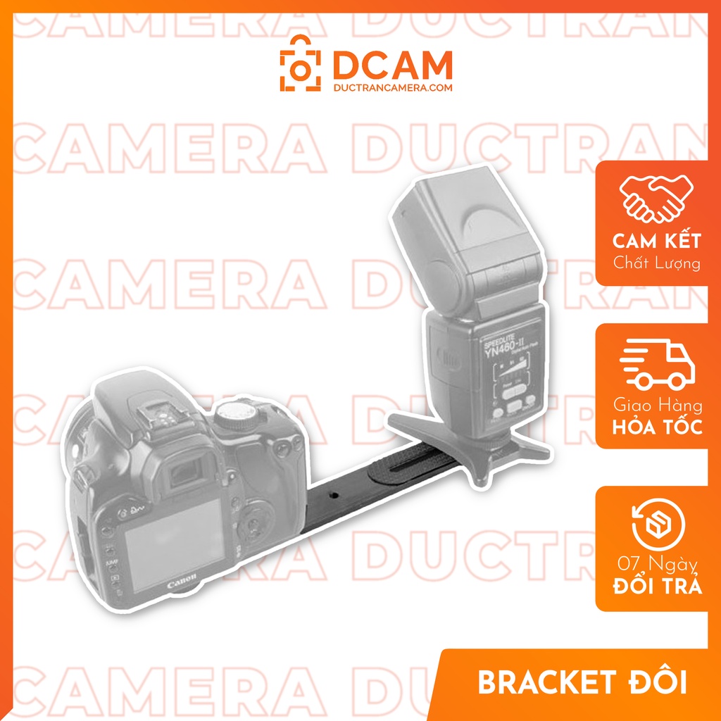 Thanh Bracket Đôi kim loại giúp gắn nhiều thiết bị lên Tripod