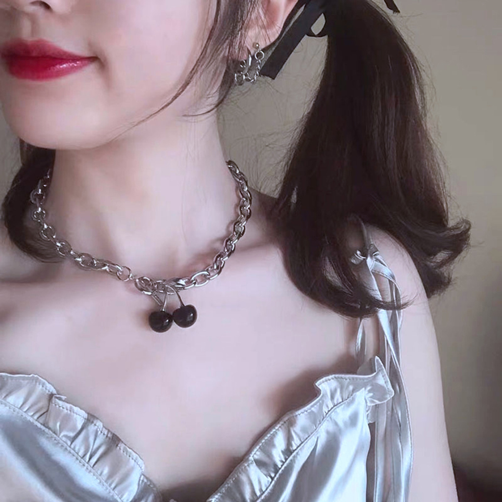 vòng cổ / Đôi Khuyên Tai Hình Quả Cherry Xinh Xắn Cho Nữ