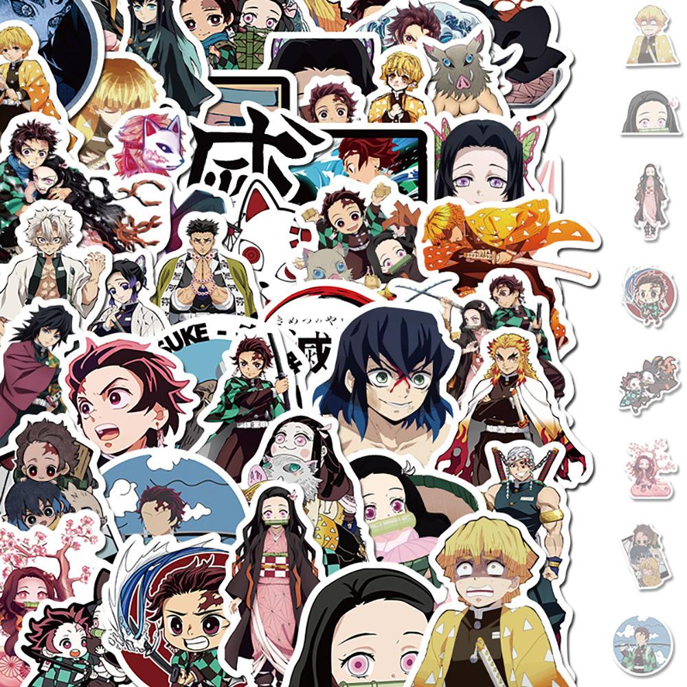 Bộ 50 Miếng Đề Can Dán Trang Trí Chống Nắng Không Lặp Lại Họa Tiết Anime Nhật Bản
