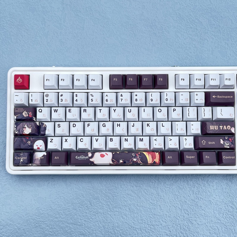 Genshin Impact Keycap Hu Tao Keycap Cherry Profile PBT Dye Thăng hoa Bàn phím cơ Keycap Anime Keycap 133 Phím