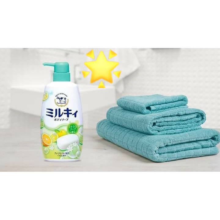 Sữa tắm hương hoa cam chanh Milky body soap cow 550ml nuôi dưỡng làn da, cho bạn làn da sáng mịn, bóng mượt mỗi ngày