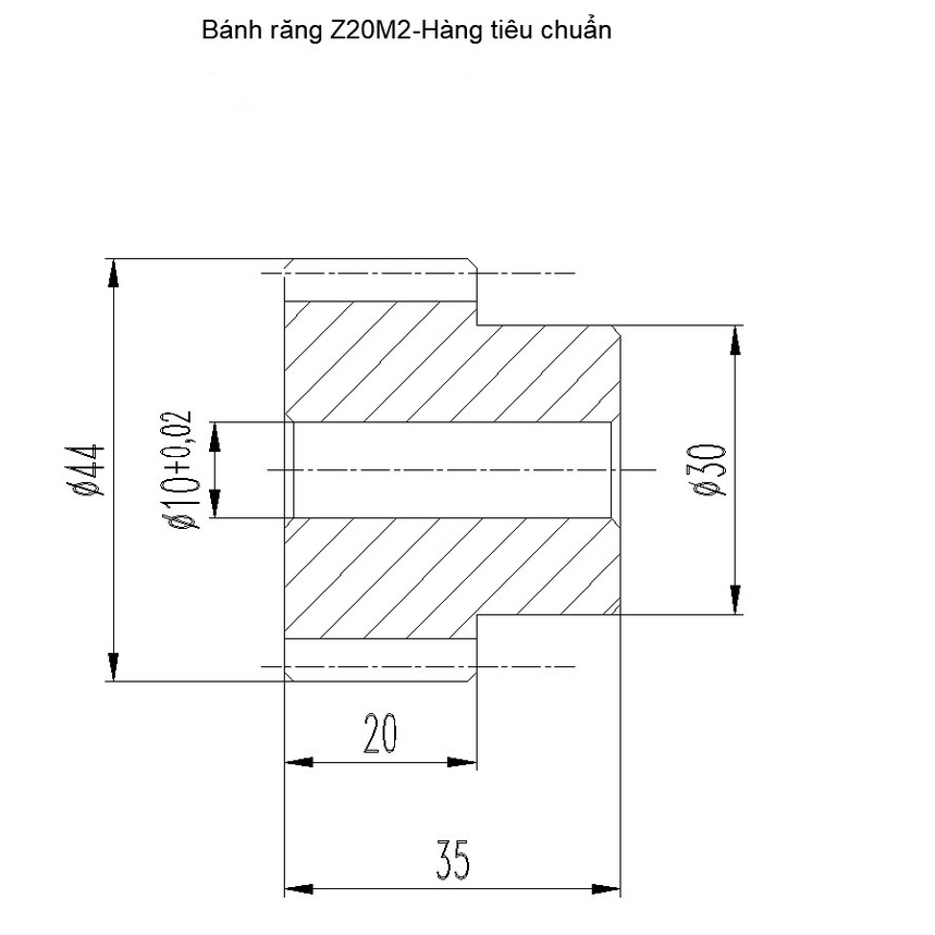 THANH RĂNG M2- 20x20x1000 bước t=6,1
