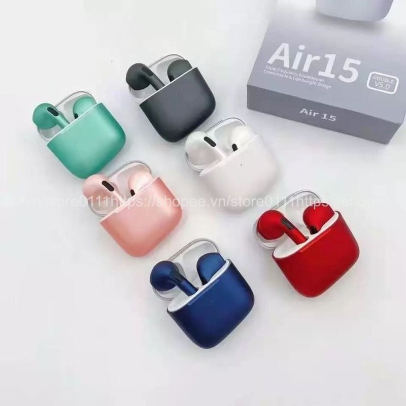 Tai nghe TWS Air 15- Tai nghe bluetooth Air 15 bản cao cấp, đổi tên, định vị, hỗ trợ đàm thoại cho IOS &amp; Android