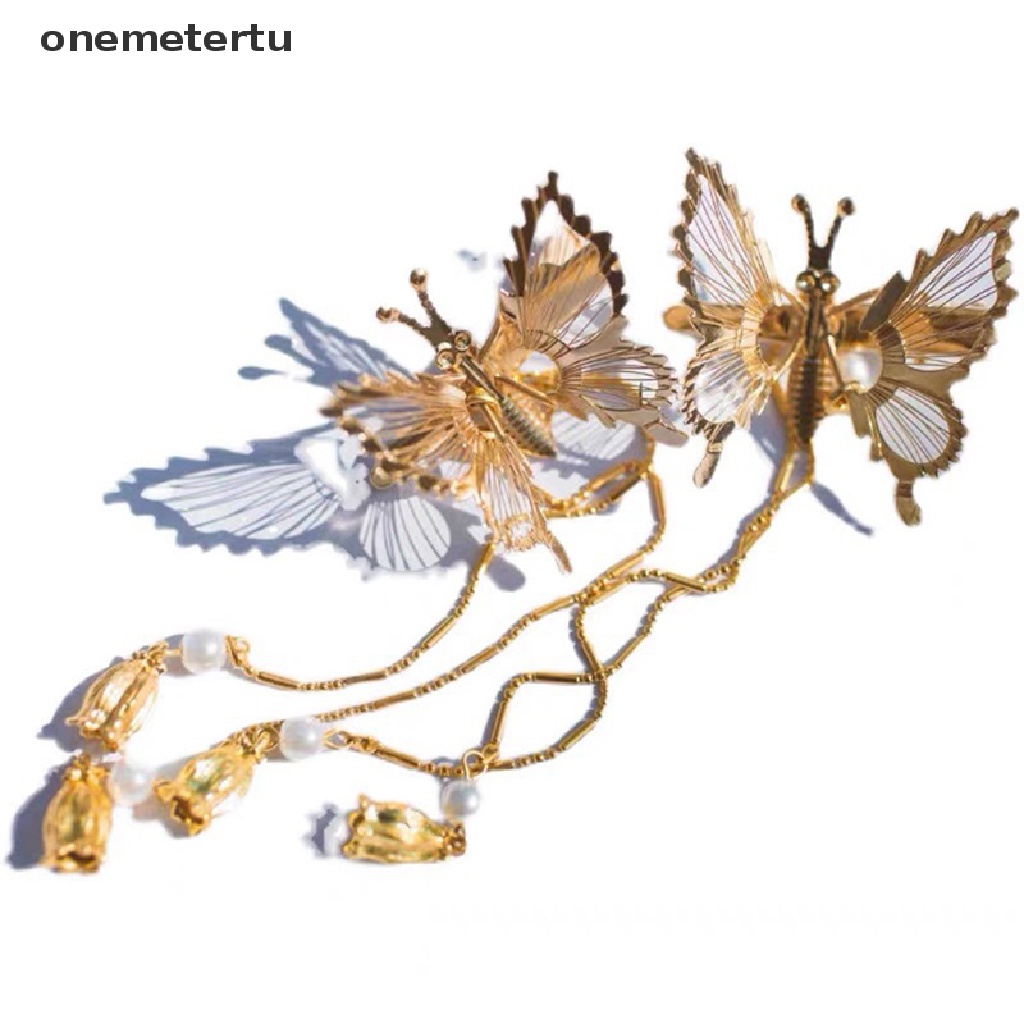 1 Kẹp Tóc Cánh Bướm Tua Rua Lấp Lánh Trang Nhã Dành Cho Nữ