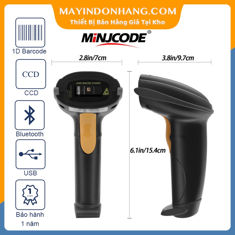 Máy quét mã vạch không dây cầm tay Minjcode MJ2810 - Chuyên logistics