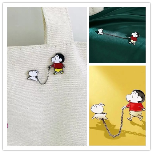 Ghim Cài Áo Kim Loại Tráng Men Họa Tiết Hoạt Hình Anime Nhật Bản Đáng Yêu