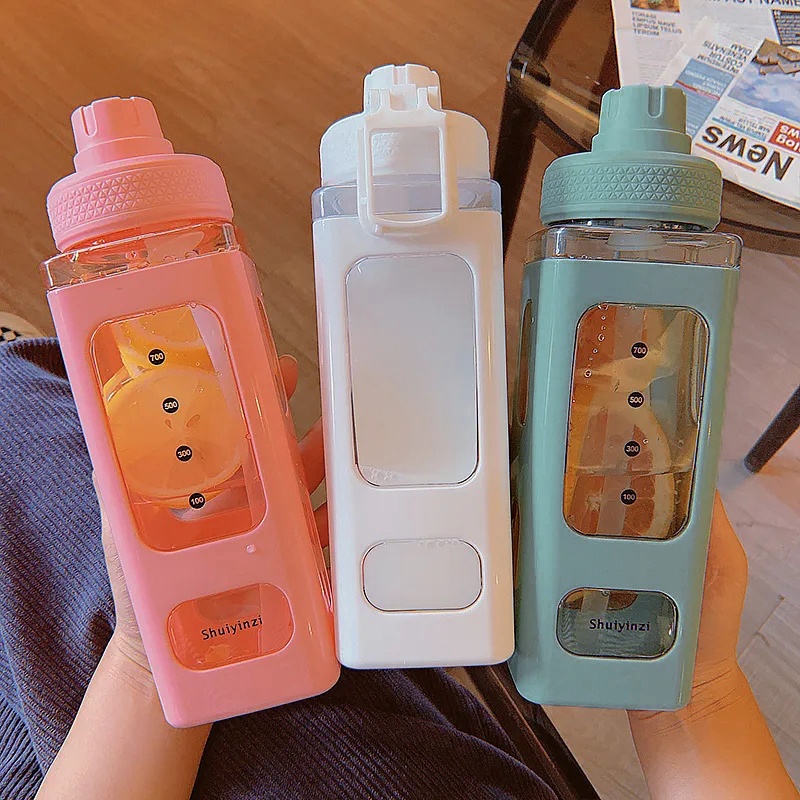 Bình Nước Dung Tích 700Ml/900ml Kèm Ống Hút Tiện Dụng Cho Học Sinh
