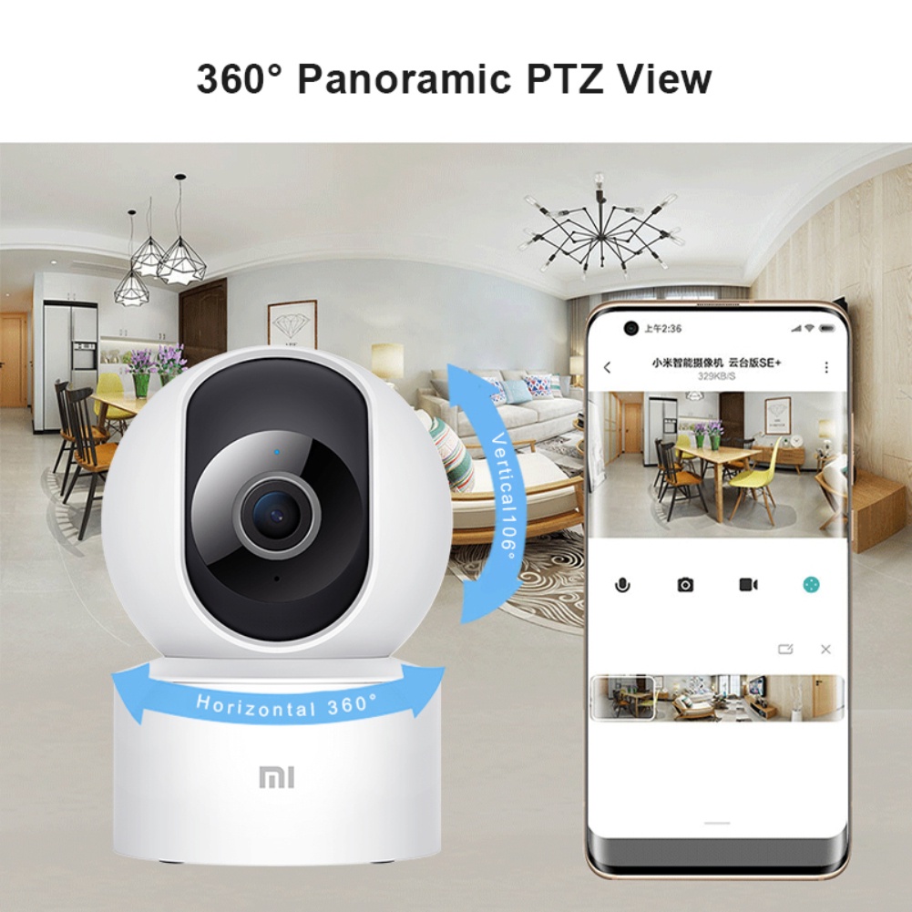 Xiaomi Mijia 360 ° Thông Minh Dome 360 Camera Cam IP 1080P, PTZ hồng Ngoại Nhìn Đêm