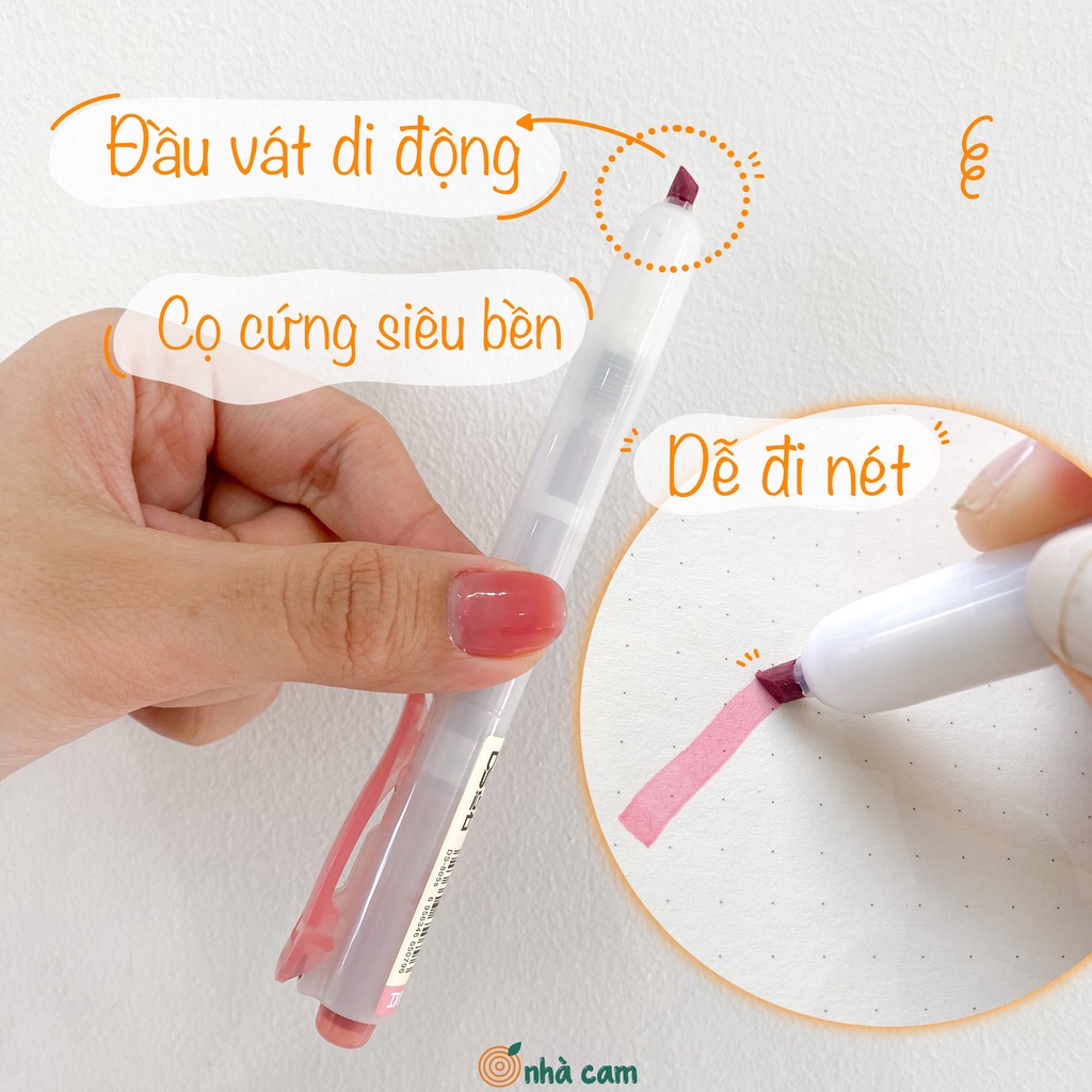 Bút Nhớ Dòng Highlight Bấm DS Nhà Cam