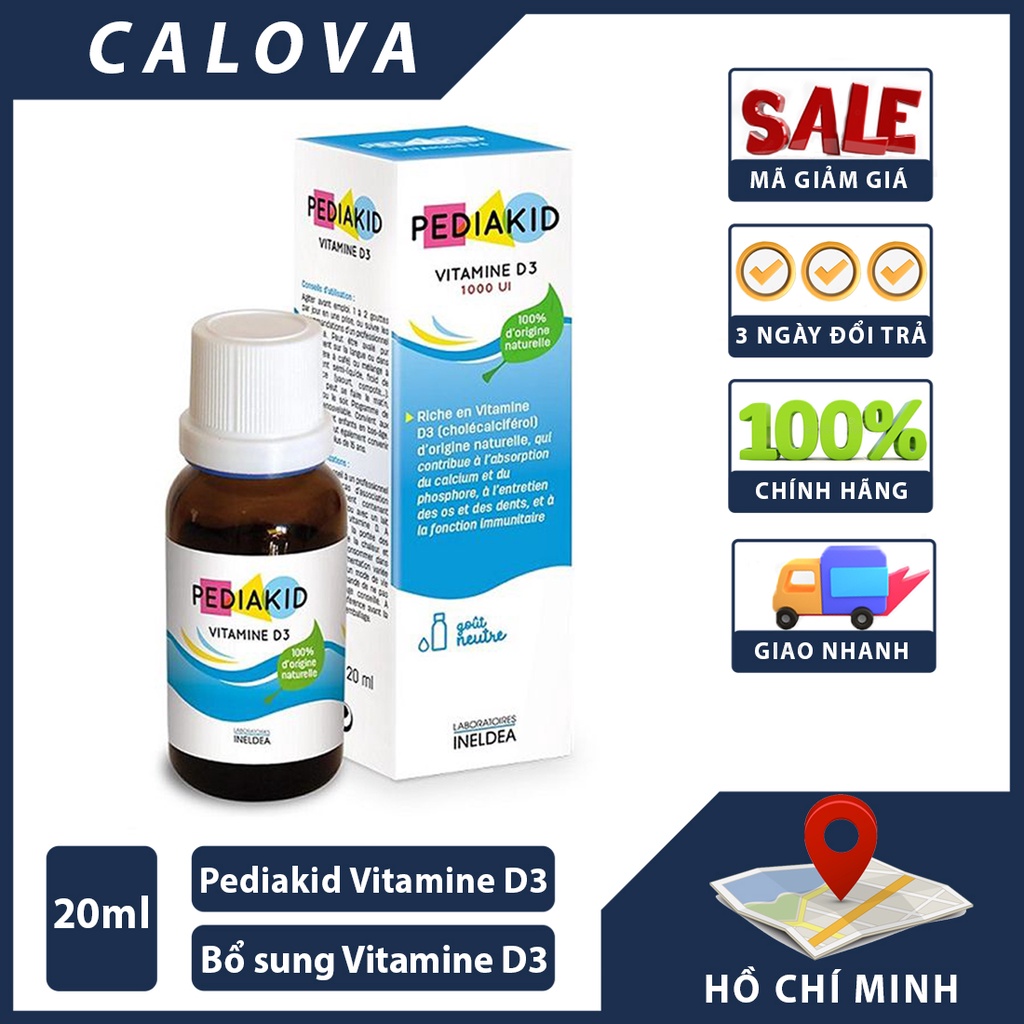 Siro Pediakid Vitamin D3 ⚡Chính Hãng⚡ 20ml - Bổ sung Vitamin D cho trẻ Minh Khang Pharmacy MKP