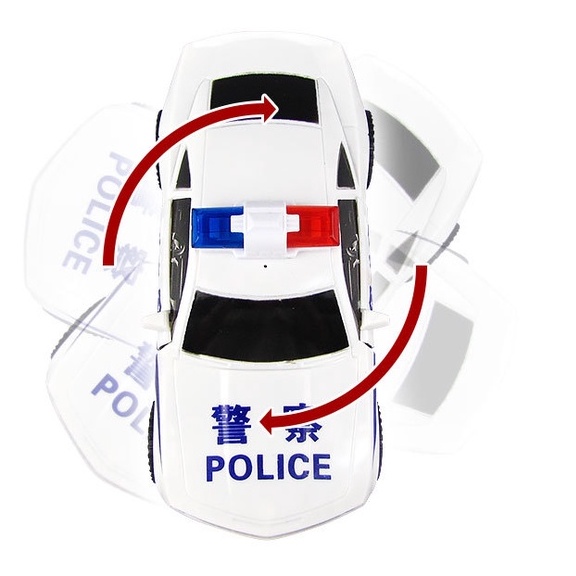 Ô tô cảnh sát xoay 360 độ tự động tránh vật cản, đồ chơi ô tô cảnh sát giúp bé phát triển trí tuệ