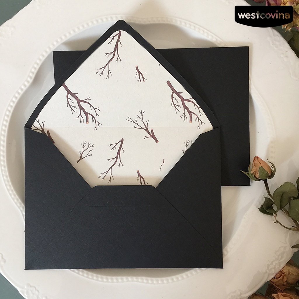 [Hot]✍Phong Bì Mini Màu Đen Hình Cây Cối Cổ Điển Dành Cho Bữa Tiệc