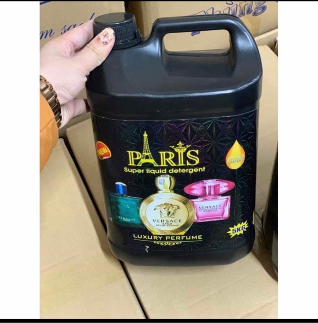 GIẢM 30% _ Nước giặt Pari hương hoa Pháp 5in1-can vuông 5 lít