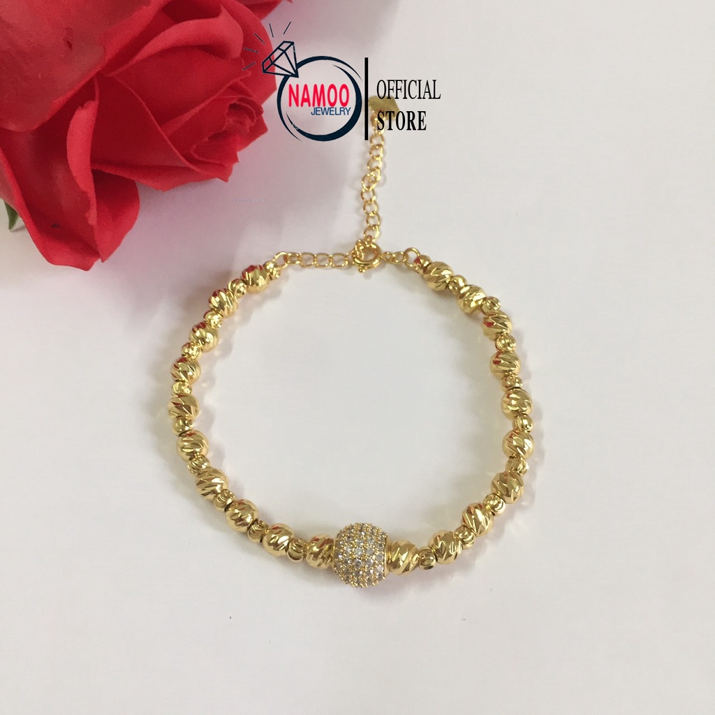 Lắc Tay Nữ Đính Đá Cao Cấp, Lắc Bi Hạt Đá Lớn L134 Namoo Jewelry