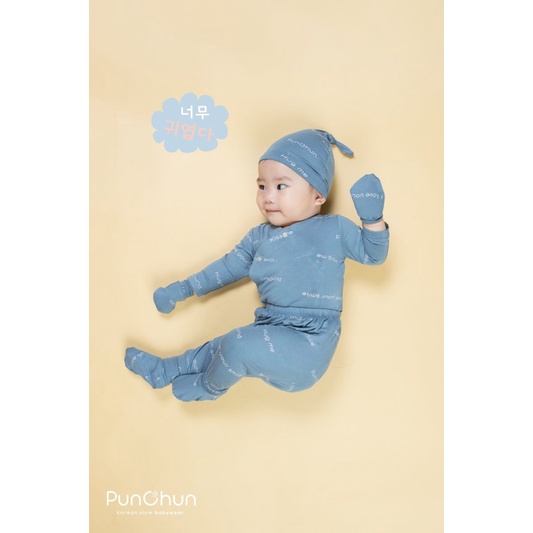 Punchun Bộ dài cài punchun bé 0- 9 tháng trai gái