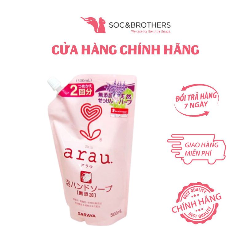 Nước rửa tay tạo bọt Arau dạng túi 500ml