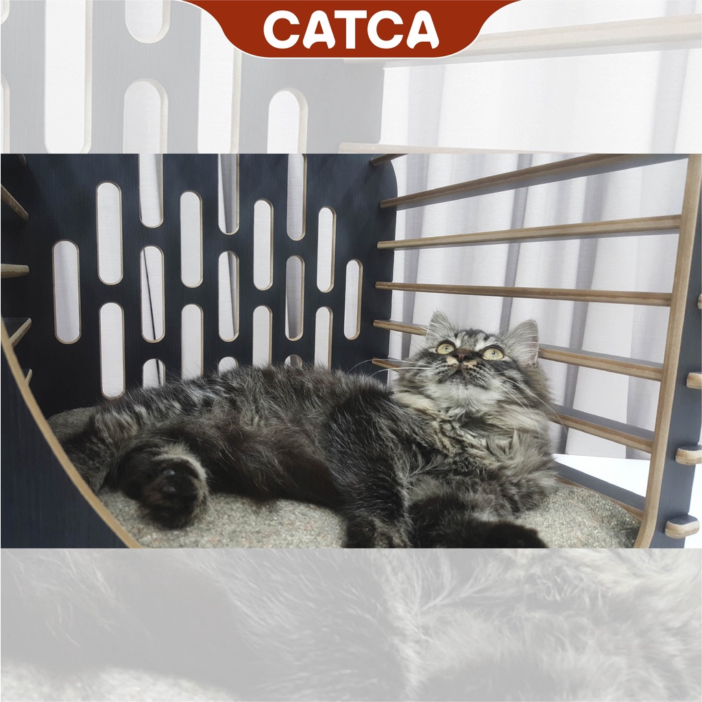 Nhà thú cưng gỗ lắp ghép SANG TRỌNG dành cho chó mèo CATCA - Nhà Dudu