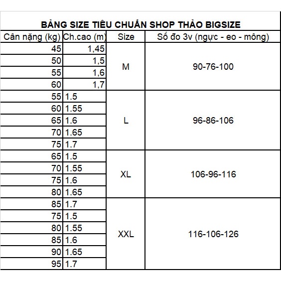 Áo Sơ mi bigsize 55 đến 90 ký