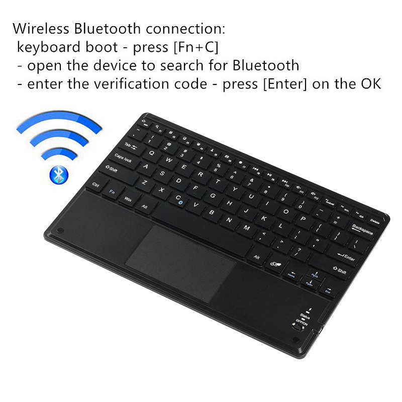 Bàn Phím Không Dây Bluetooth Cảm Ứng Cho Ios Android Windows Os (10 Inch)