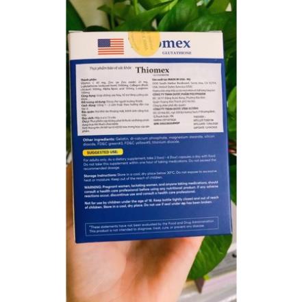 [CHÍNH HÃNG ] Thiomex GLUTATHIONE  - chống oxy hoá, giảm tinh trùng dị dạng - Hộp 60 viên