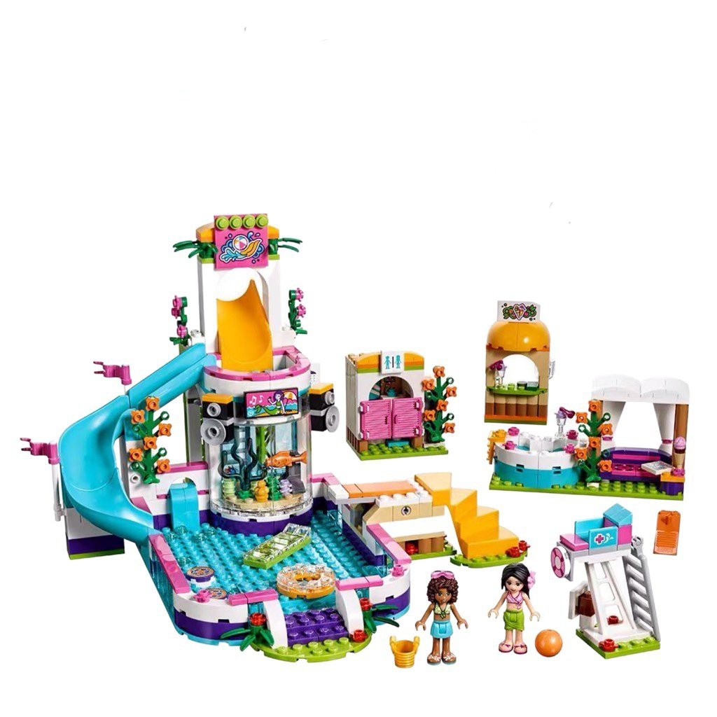 Đồ chơi Xếp hình Girl - Lắp Ráp Ngôi Nhà Biệt Thự và Bể Bơi của Andrea 767 Mảnh