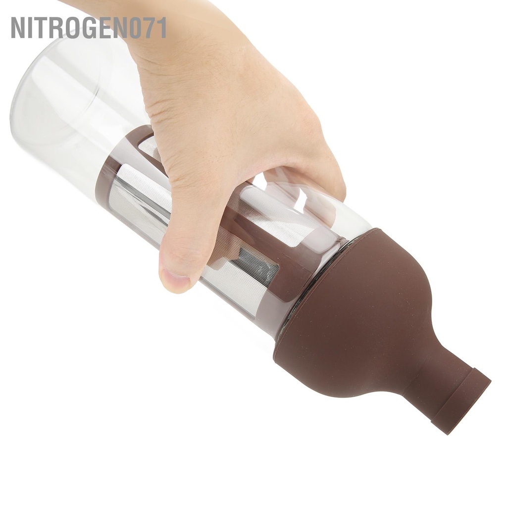 Nitrogen071Bình Cold Brew pha cà phê lạnh, Chai Cold Brew, bình pha cà phê lạnh - hai lớp Bình đựng với bộ lọc bằng thép không gỉ cho gia đình 1000ml