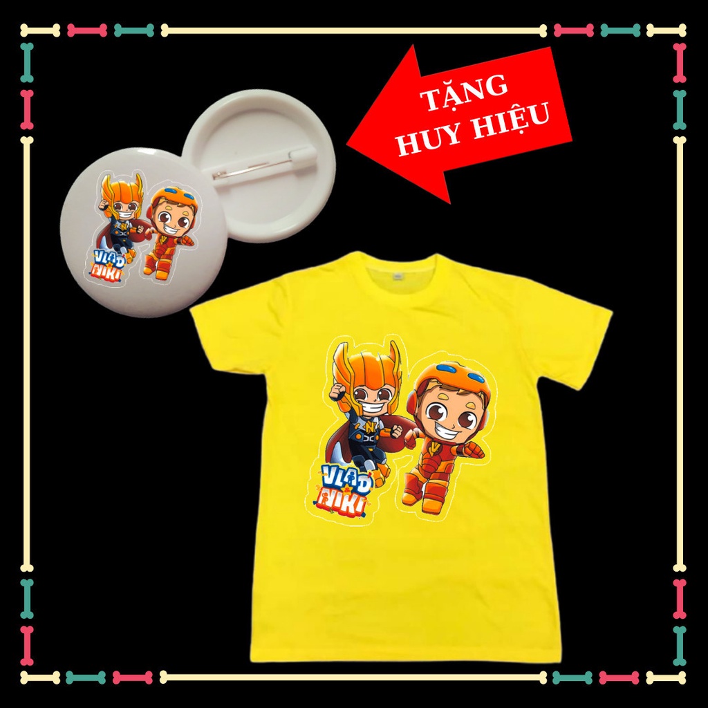 Áo thun ngắn tay in hình ngộ nghĩnh VLAD NIKI bé trai, bé gái xịn xò, đủ size áo.