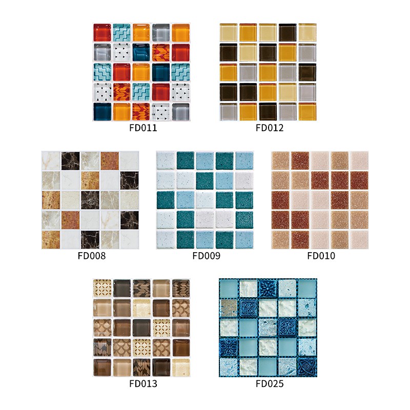 simulation tile stickers  [15*15cm*10pcs] DIY self-adhesive home decor kitchen bathroom toilet waterproof wallpaper（FD008-013）